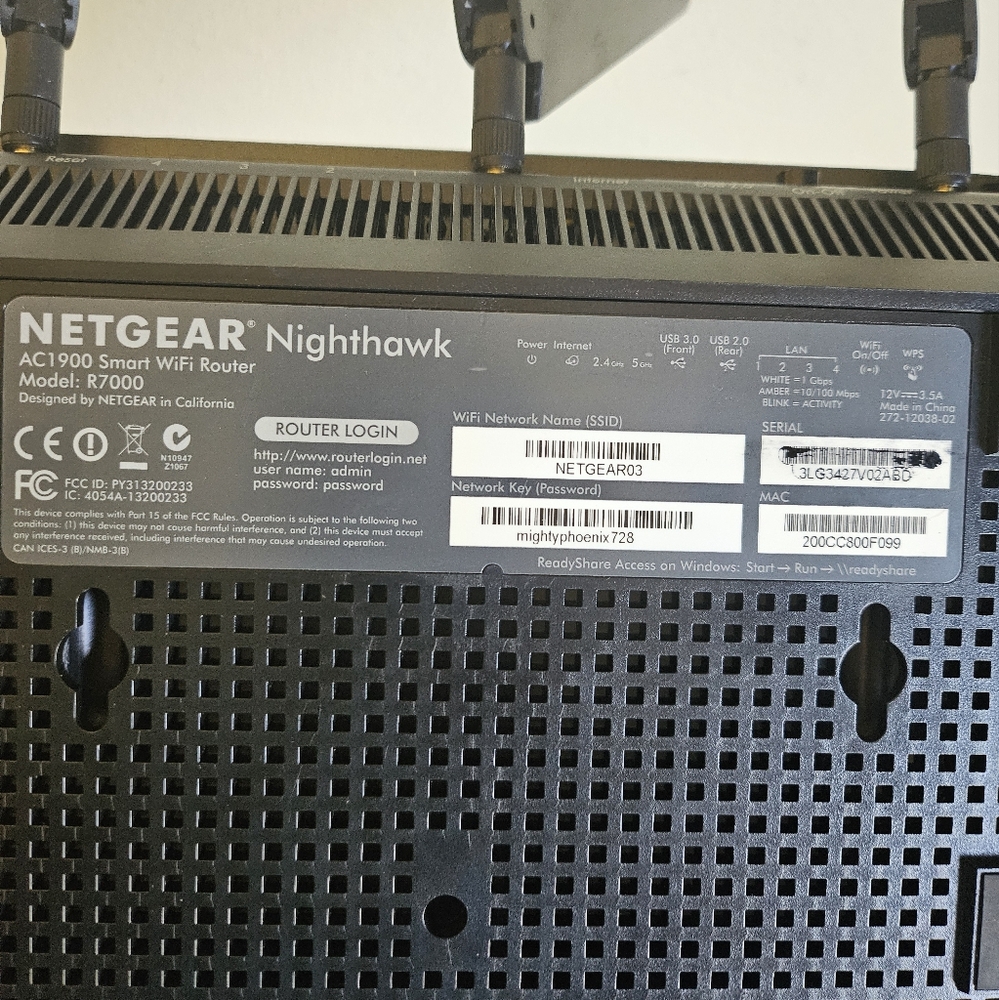 Netgear Nighthawk AC1900 Smart Wifi Router Model R7000 - Picture 4 of 5